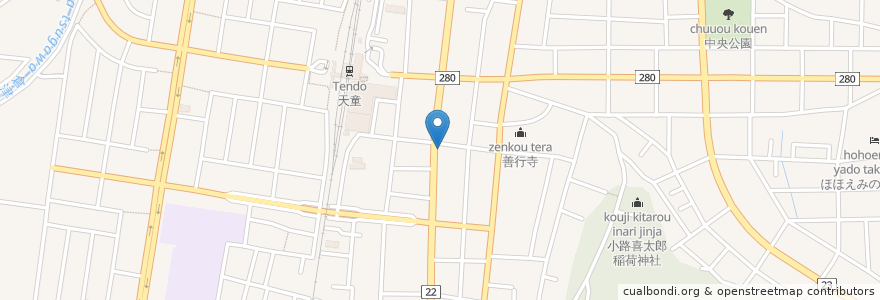 Mapa de ubicacion de 房's en Japón, Prefectura De Yamagata, 天童市.