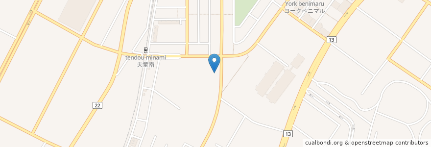 Mapa de ubicacion de 中華蕎麦 春馬 en Japan, Yamagata Prefecture, Tendo.