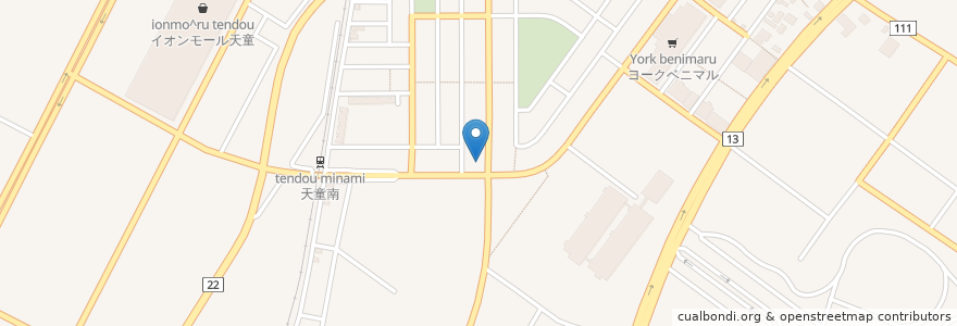 Mapa de ubicacion de 南町耳鼻咽喉科 en Japan, Präfektur Yamagata, 天童市.