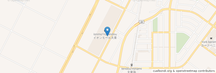 Mapa de ubicacion de 果汁工房 Karin en Japão, 山形県, 天童市.