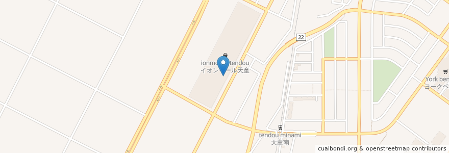 Mapa de ubicacion de グランブッフェ en اليابان, 山形県, 天童市.