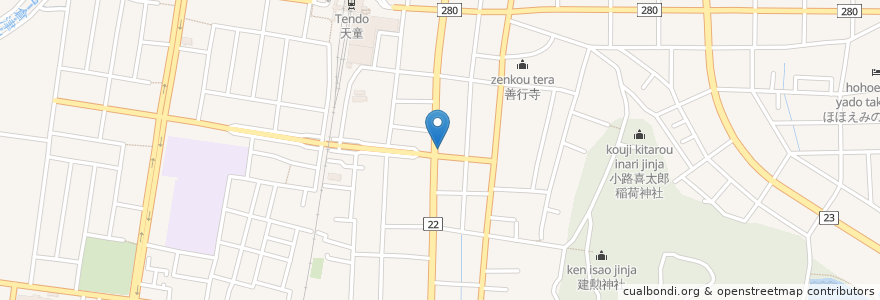 Mapa de ubicacion de 酒処 とくとく en Japan, Yamagata Prefecture, Tendo.