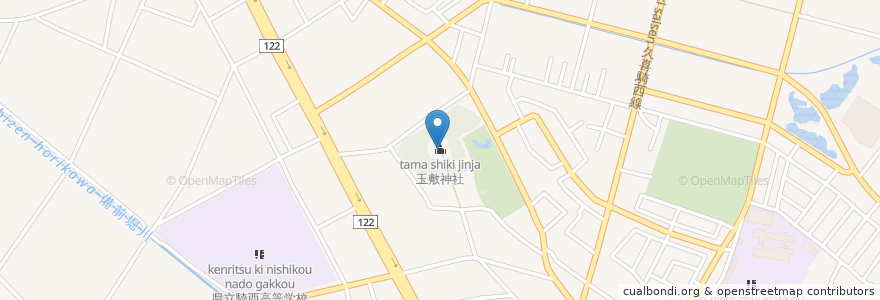 Mapa de ubicacion de 玉敷神社 en 日本, 埼玉县, 加須市.