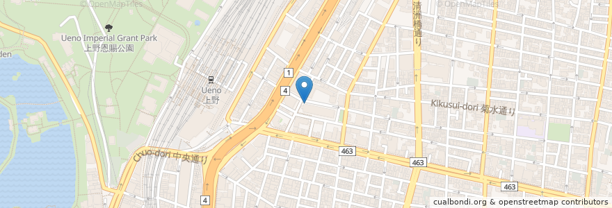 Mapa de ubicacion de 庁舎駐車場出口 en 日本, 東京都, 台東区.
