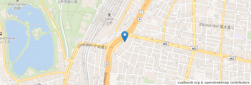 Mapa de ubicacion de 上島珈琲店 en Japón, Tokio, Taito.
