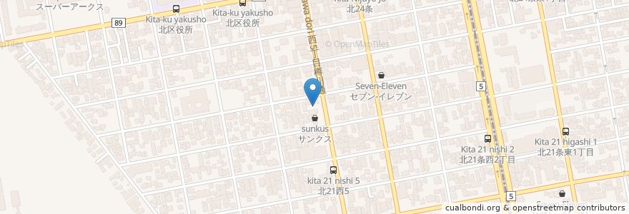 Mapa de ubicacion de リズミック産婦人科クリニック en Japon, Préfecture De Hokkaidō, 石狩振興局, 札幌市, 北区.