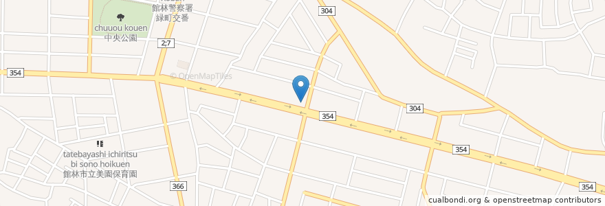 Mapa de ubicacion de ココス館林松原町店 en Japon, Préfecture De Gunma, 館林市.