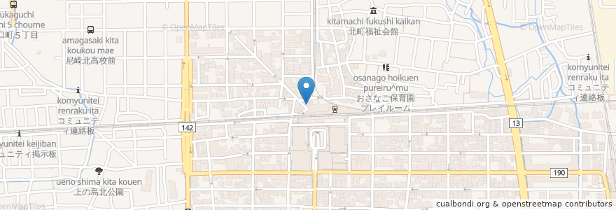 Mapa de ubicacion de オーエスドラッグ en Japan, 兵庫県, 尼崎市.