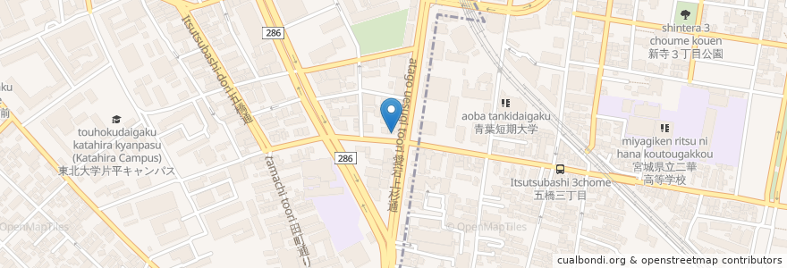 Mapa de ubicacion de ルシアン en Japonya, 宮城県, 仙台市, 青葉区.