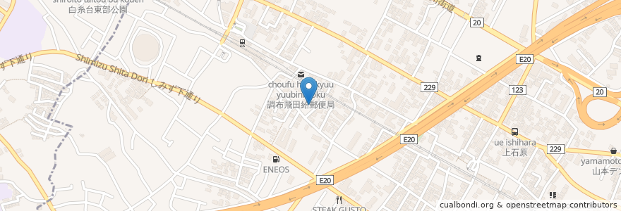 Mapa de ubicacion de 道生神社 en Japão, Tóquio, 調布市.