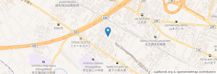 Mapa de ubicacion de 川野医院 en 日本, 東京都, 調布市.