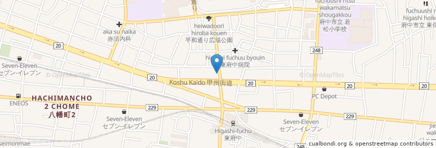 Mapa de ubicacion de モスバーガー en Japonya, 東京都, 府中市.