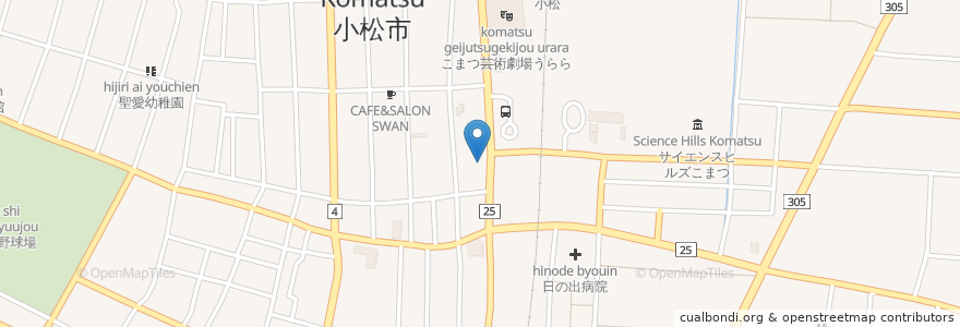 Mapa de ubicacion de 食彩厨房 匠屋 en Япония, Исикава, 小松市.