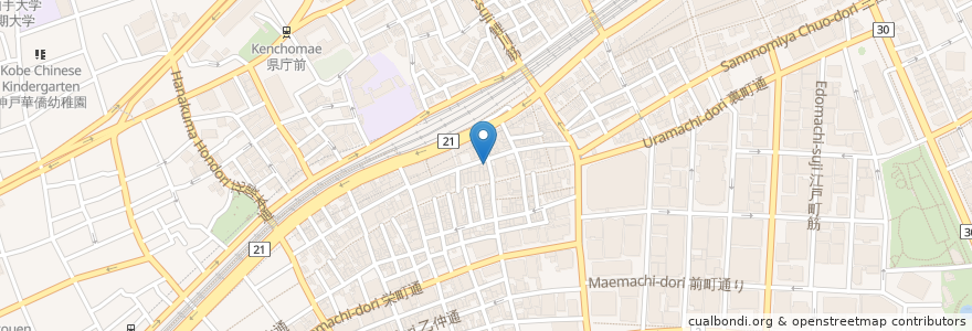 Mapa de ubicacion de 瓢たん 元町本店 en اليابان, 兵庫県, 神戸市, 中央区.
