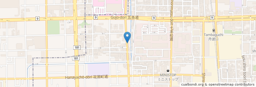 Mapa de ubicacion de キッチン DON FREAK en 일본, 교토부, 京都市.