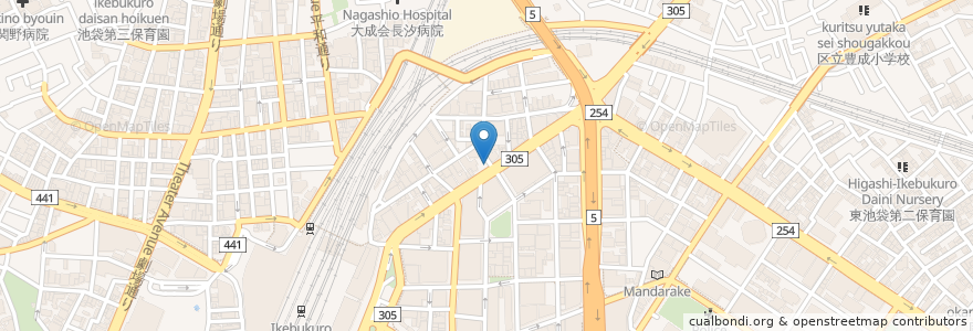 Mapa de ubicacion de 鶏の穴 en Jepun, 東京都, 豊島区.