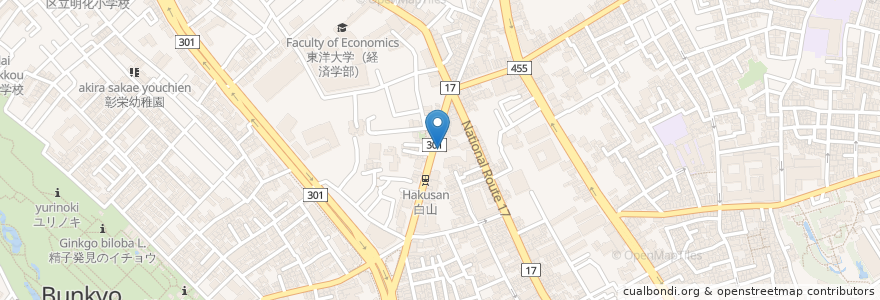 Mapa de ubicacion de 加賀屋 en Giappone, Tokyo, 文京区.