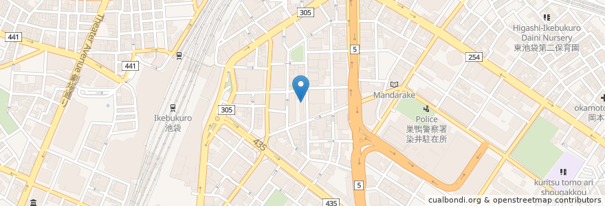 Mapa de ubicacion de 日高屋 en Japan, 東京都, 豊島区.
