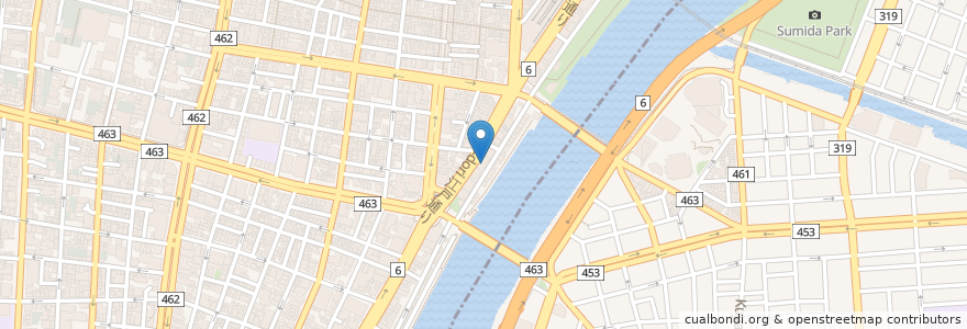 Mapa de ubicacion de 雷門郵便局 en 일본, 도쿄도, 다이토구.