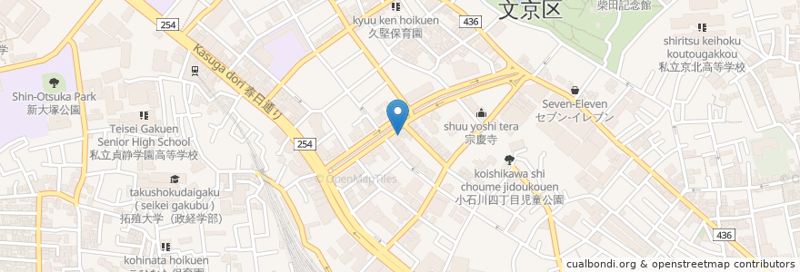 Mapa de ubicacion de 麦とろ en Japan, Tokio, 文京区.