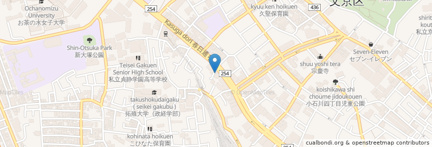 Mapa de ubicacion de こひなた眼科 en Japonya, 東京都, 文京区.