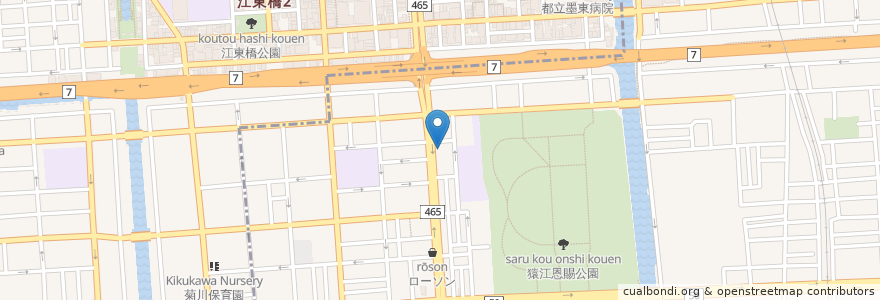 Mapa de ubicacion de テンダーラビング保育園 住吉 en Japonya, 東京都, 江東区.
