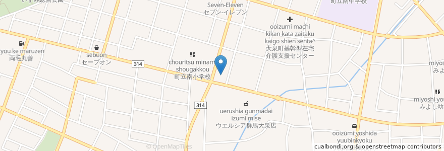 Mapa de ubicacion de ほっともっと大泉吉田店 en 日本, 群馬県, 邑楽郡, 大泉町.