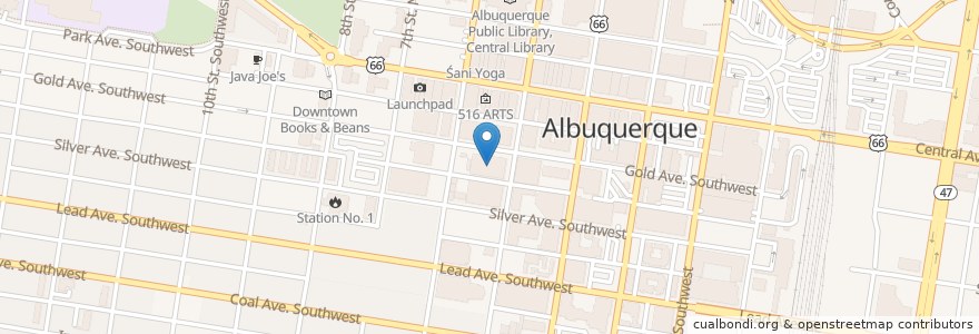 Mapa de ubicacion de United States Post Office en Stati Uniti D'America, Nuovo Messico, Bernalillo County, Albuquerque.