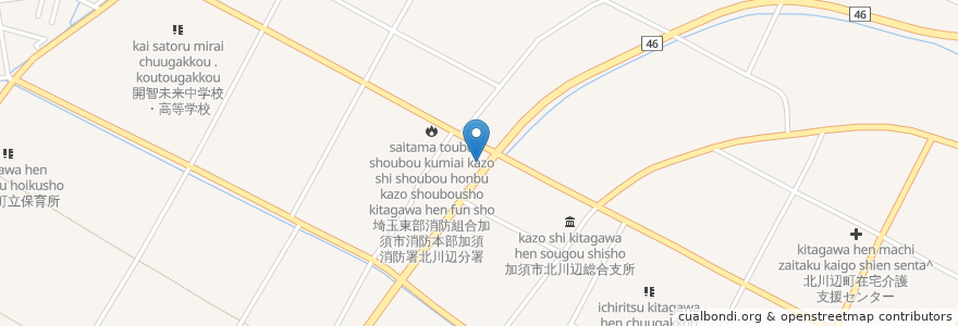 Mapa de ubicacion de モービル en اليابان, 埼玉県, 加須市.