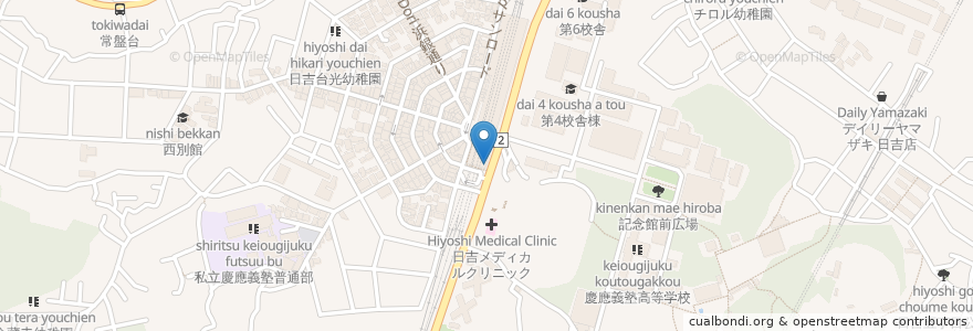 Mapa de ubicacion de 日吉駅自転車駐車場 en Japon, Préfecture De Kanagawa, 横浜市, 港北区.