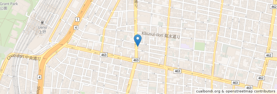 Mapa de ubicacion de 青木耳鼻咽喉科医院 en 日本, 東京都, 台東区.