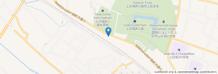 Mapa de ubicacion de Shell 上田西SS en 日本, 長野県, 上田市.