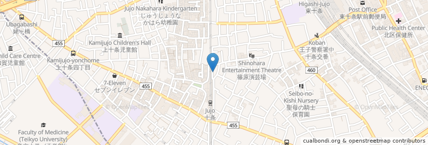 Mapa de ubicacion de やきとり 神ちゃん en Japão, Tóquio, 北区.
