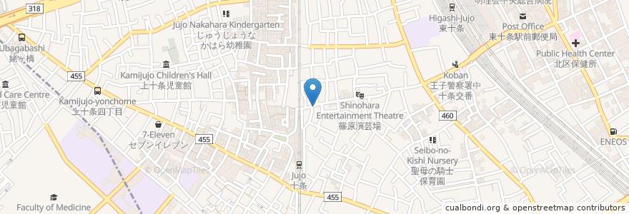 Mapa de ubicacion de 日？屋 en Japan, 東京都, 北区.