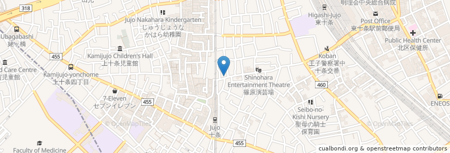 Mapa de ubicacion de 江戸屋 en Japon, Tokyo, 北区.