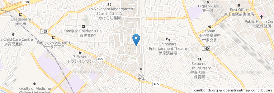 Mapa de ubicacion de 香港亭 en ژاپن, 東京都, 北区.