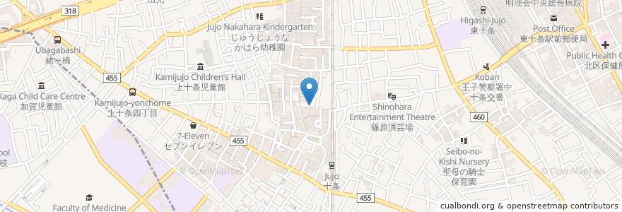 Mapa de ubicacion de 十条かわせ歯科クリニック en Japon, Tokyo, 北区.