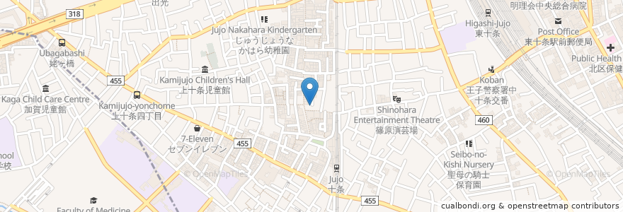 Mapa de ubicacion de 中華居酒屋 龍虎 en 일본, 도쿄도, 北区.