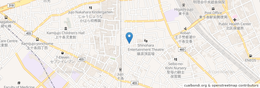 Mapa de ubicacion de 鮒忠 十条店 en Giappone, Tokyo, 北区.