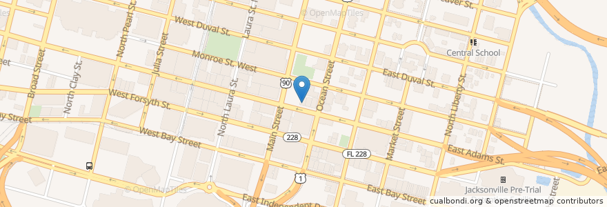 Mapa de ubicacion de Burrito Gallery en États-Unis D'Amérique, Floride, Comté De Duval, Jacksonville.