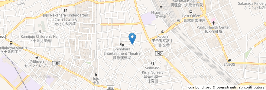 Mapa de ubicacion de 焼鳥 たなべ en Japon, Tokyo, 北区.
