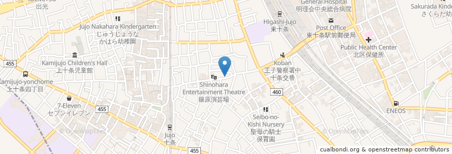 Mapa de ubicacion de 家庭料理かなもり en 日本, 東京都, 北区.