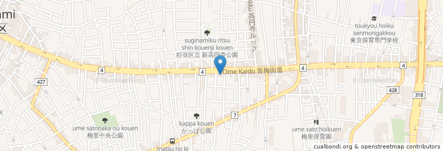 Mapa de ubicacion de 小池歯科 en Japão, Tóquio, 杉並区.