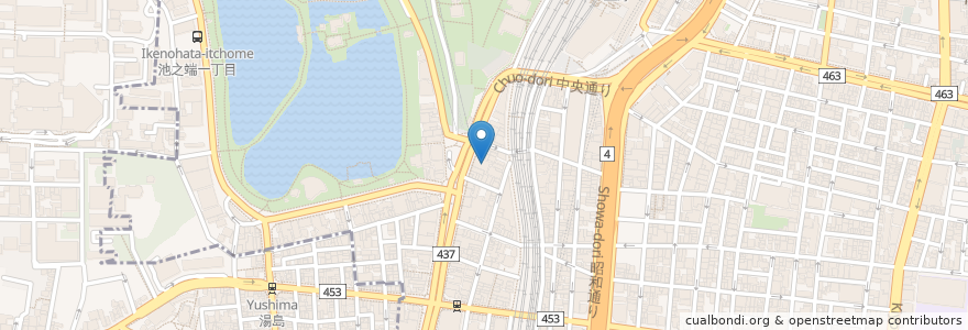 Mapa de ubicacion de かに道楽 en 日本, 東京都, 台東区.