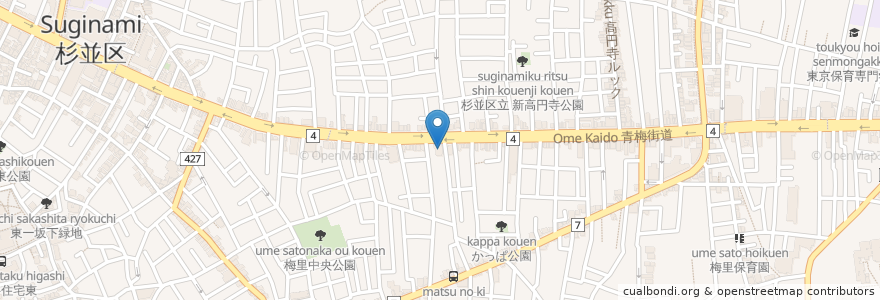 Mapa de ubicacion de 西京信用金庫 en 日本, 東京都, 杉並区.