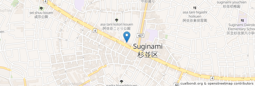 Mapa de ubicacion de 阿波や壱兆 en 日本, 東京都, 杉並区.
