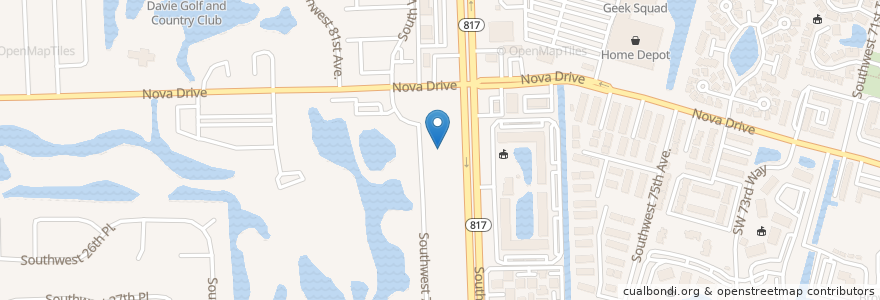 Mapa de ubicacion de Burger 21 en アメリカ合衆国, フロリダ州, Broward County, Davie.