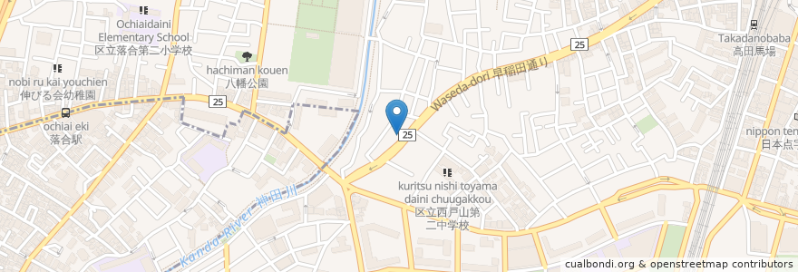 Mapa de ubicacion de 穴沢歯科医院 en Japonya, 東京都, 新宿区.