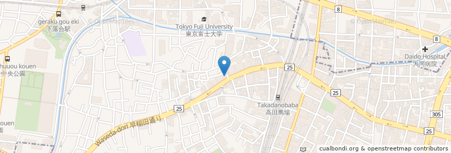 Mapa de ubicacion de 油そば 力 en 日本, 东京都/東京都, 新宿区/新宿區.