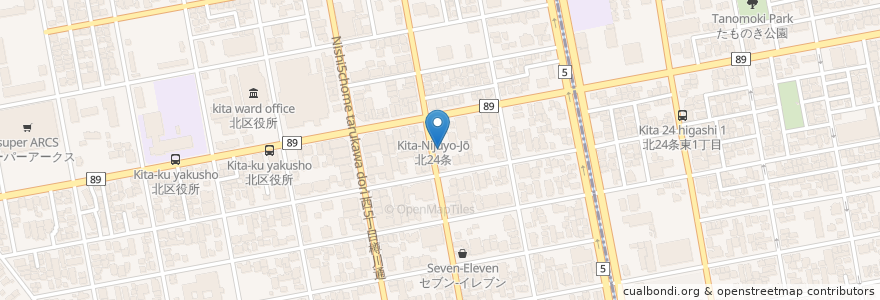 Mapa de ubicacion de 川村メンタルクリニック en Japon, Préfecture De Hokkaidō, 石狩振興局, 札幌市, 北区.
